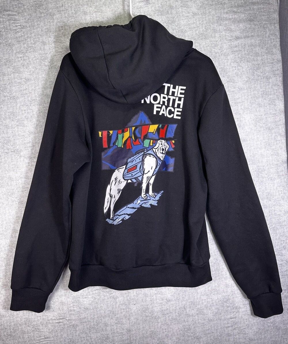 THE NORTH FACE Black Sun Lit Summit Hoodie Sweatshirt Mens Size Small Flaw